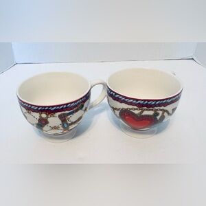 Brighton Jewel & Love Hearts Set of Two Large Tea Coffee Soup Cups New In Box